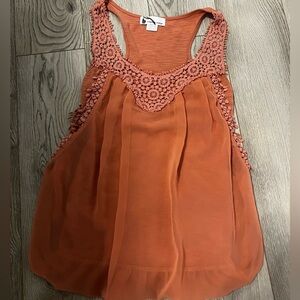 Women's Orange Lace Tank Top